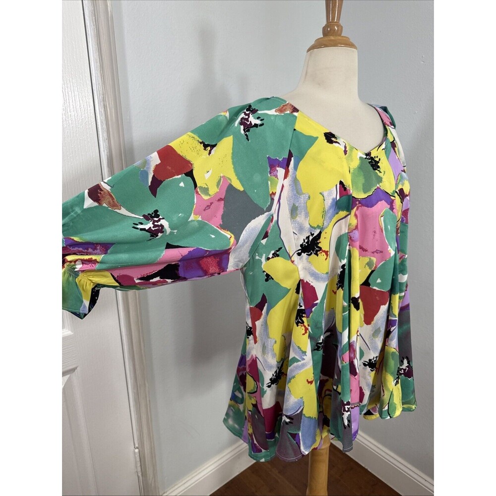 UMGEE Blouse Womens Large Multicolor Lilly Lush‎ Emerald Mix Top - Picture 5 of 9